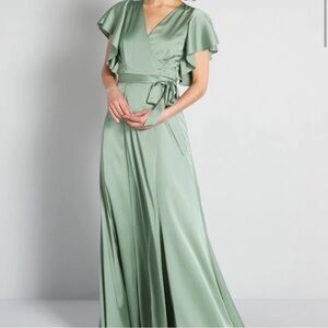 Hutch X ModCloth Elegant Mint Green Wrap Dress